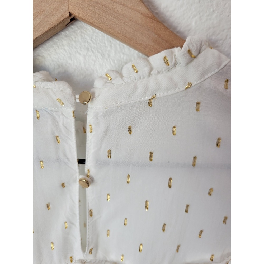 Draper James RSVP Metallic Clip Dot Ruffle Blouse - Women's XL - Cottagecore - Picture 7 of 10